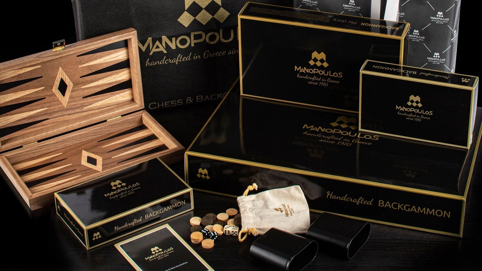 Luxury Greek Chess and Backgammon by Manopoulos – Tradition, Art, and Elite Style