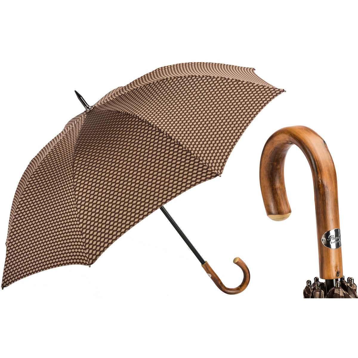 Jacquard-Regenschirm mit geometrischem Muster | Pasotti – Italienische Tradition und modernes Design, handgefertigt in Italien