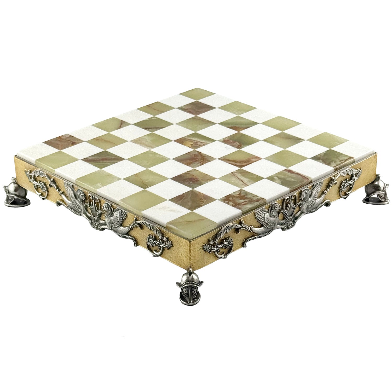 Italfama Römisches Reich Schachset 24K Gold & Onyx 34cm Bronze