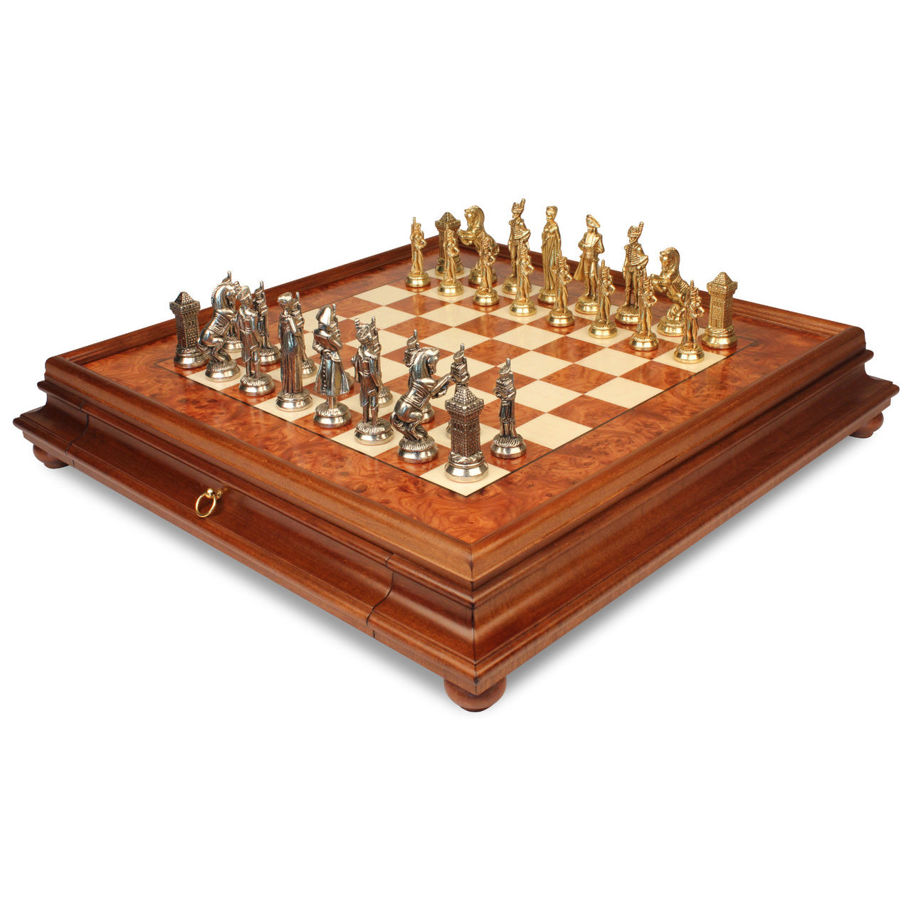 Luxury Napoleone Chess Set 60×60 cm with Wooden Board & Checkers